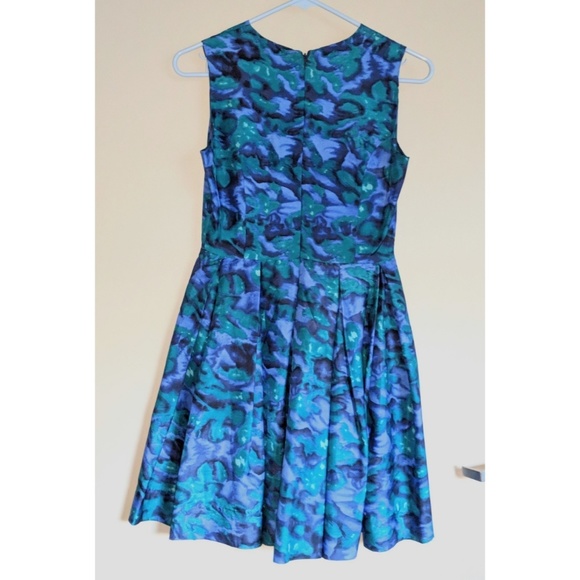 NWOT Silk Fit and Flare Pleat A-Line Vintage Style Dress - Picture 3 of 3